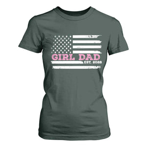 Dad Of Girl Est. 2026 T Shirt For Women Daddy Fathers Day USA Flag TS10 Dark Forest Green Print Your Wear