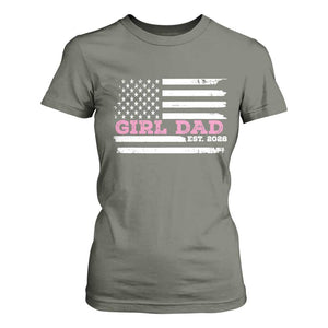 Dad Of Girl Est. 2026 T Shirt For Women Daddy Fathers Day USA Flag TS10 Military Green Print Your Wear