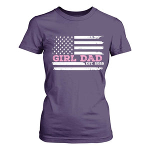 Dad Of Girl Est. 2026 T Shirt For Women Daddy Fathers Day USA Flag TS10 Purple Print Your Wear