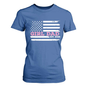 Dad Of Girl Est. 2026 T Shirt For Women Daddy Fathers Day USA Flag TS10 Royal Blue Print Your Wear