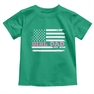 Dad Of Girl Est. 2026 Toddler T Shirt Daddy Fathers Day USA Flag TS10 Irish Green Print Your Wear