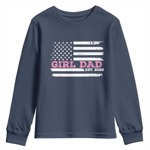 Dad Of Girl Est. 2026 Youth Sweatshirt Daddy Fathers Day USA Flag TS10 Navy Print Your Wear