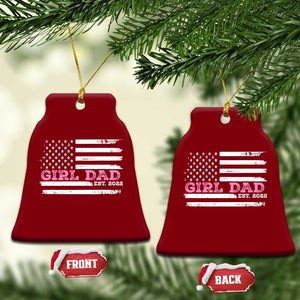 Dad Of Girl Est. 2022 Ceramic Ornament Father Girl To Be 2022 Daddy Fathers Day USA Flag TS10 Print Your Wear