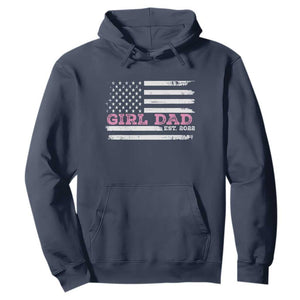 Dad Of Girl Est. 2022 Hoodie Father Girl To Be 2022 Daddy Fathers Day USA Flag TS10 Navy Print Your Wear