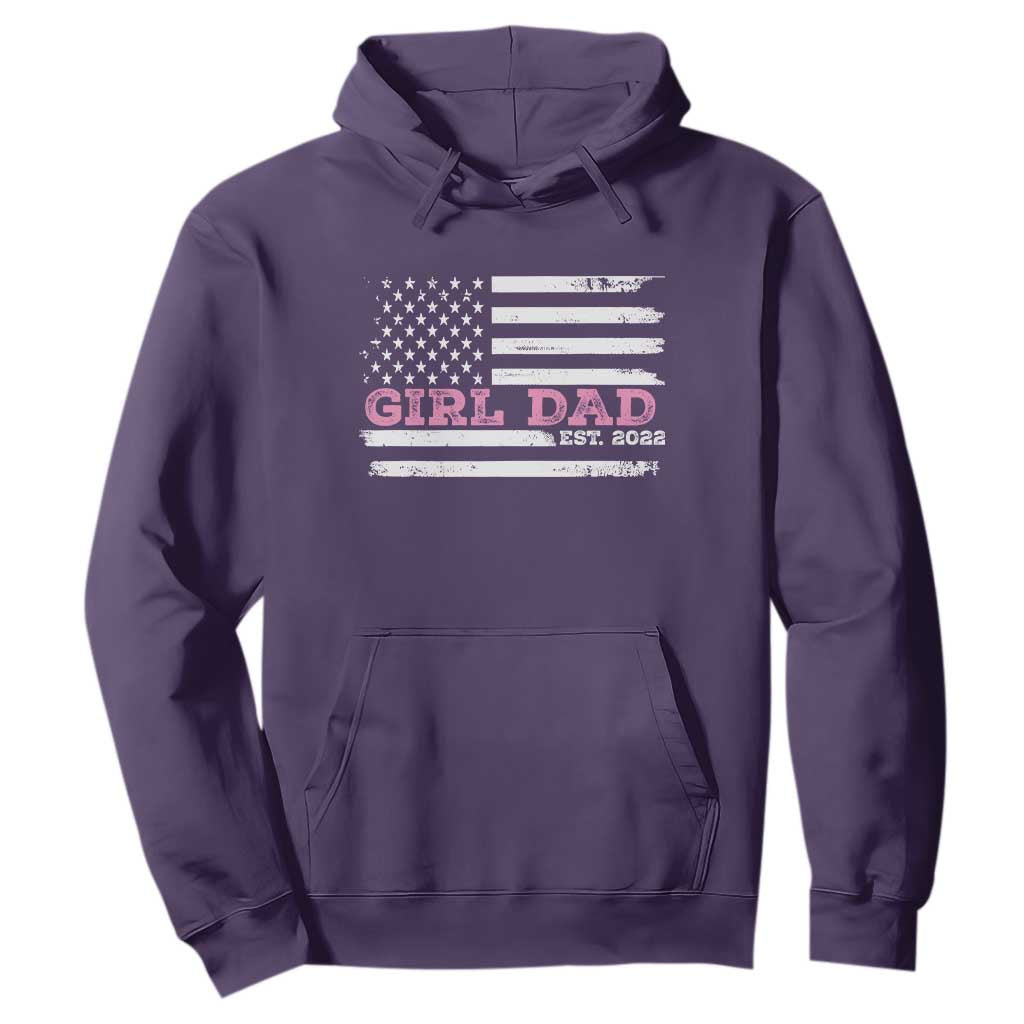 Dad Of Girl Est. 2022 Hoodie Father Girl To Be 2022 Daddy Fathers Day USA Flag TS10 Purple Print Your Wear