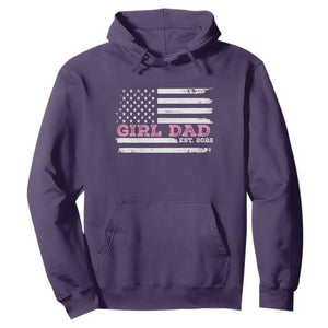 Dad Of Girl Est. 2022 Hoodie Father Girl To Be 2022 Daddy Fathers Day USA Flag TS10 Purple Print Your Wear