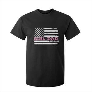 Dad Of Girl Est. 2022 T Shirt For Kid Father Girl To Be 2022 Daddy Fathers Day USA Flag TS10 Black Print Your Wear