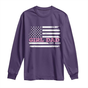 Dad Of Girl Est. 2022 Long Sleeve Shirt Father Girl To Be 2022 Daddy Fathers Day USA Flag TS10 Purple Print Your Wear