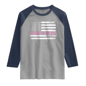 Dad Of Girl Est. 2022 Raglan Shirt Father Girl To Be 2022 Daddy Fathers Day USA Flag TS10 Sport Gray Navy Print Your Wear