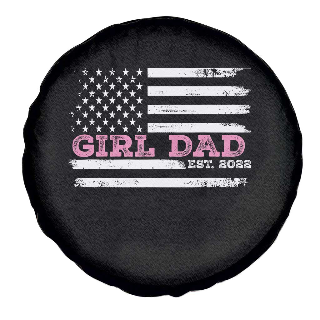 Dad Of Girl Est. 2022 Spare Tire Cover Father Girl To Be 2022 Daddy Fathers Day USA Flag TS10 Print Your Wear