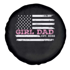 Dad Of Girl Est. 2022 Spare Tire Cover Father Girl To Be 2022 Daddy Fathers Day USA Flag TS10 Print Your Wear