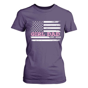 Dad Of Girl Est. 2022 T Shirt For Women Father Girl To Be 2022 Daddy Fathers Day USA Flag TS10 Purple Print Your Wear