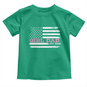 Dad Of Girl Est. 2022 Toddler T Shirt Father Girl To Be 2022 Daddy Fathers Day USA Flag TS10 Irish Green Print Your Wear