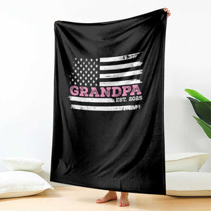Grandpa Of Girl Est. 2025 Throw Blanket Fathers Day USA Flag TS10 Print Your Wear