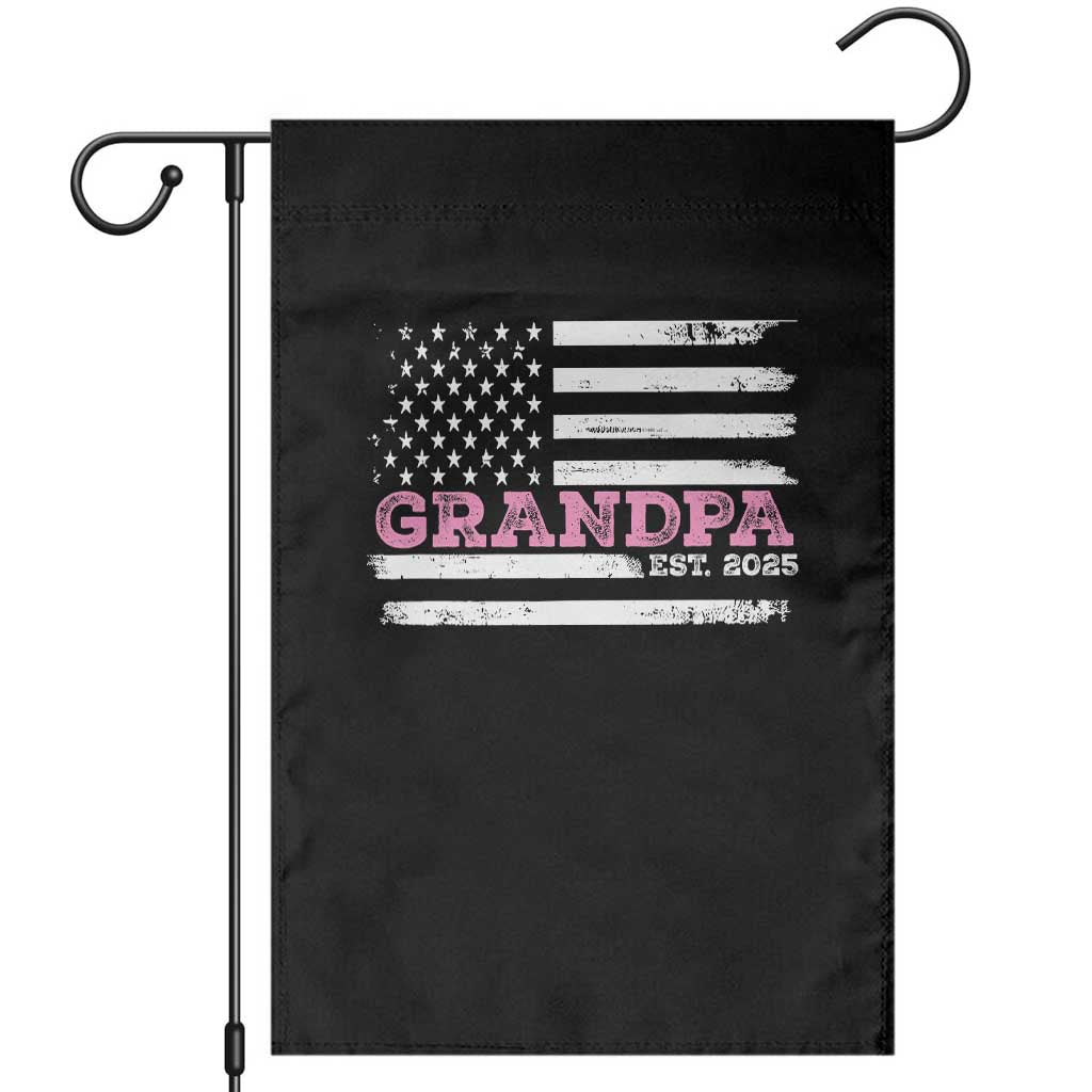 Grandpa Of Girl Est. 2025 Garden Flag Fathers Day USA Flag TS10 Black Print Your Wear