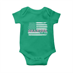 Grandpa Of Girl Est. 2025 Baby Onesie Fathers Day USA Flag TS10 Irish Green Print Your Wear