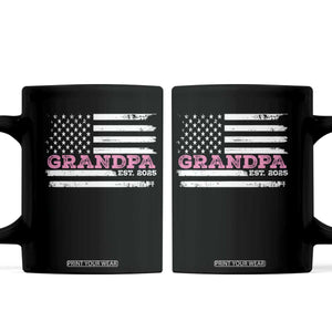 Grandpa Of Girl Est. 2025 Coffee Mug Fathers Day USA Flag TS10 Black Print Your Wear