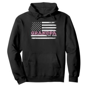 Grandpa Of Girl Est. 2025 Hoodie Fathers Day USA Flag TS10 Black Print Your Wear