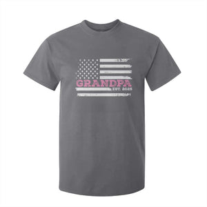 Grandpa Of Girl Est. 2025 T Shirt For Kid Fathers Day USA Flag TS10 Charcoal Print Your Wear
