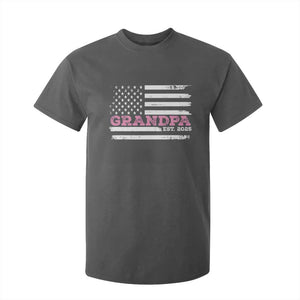 Grandpa Of Girl Est. 2025 T Shirt For Kid Fathers Day USA Flag TS10 Dark Heather Print Your Wear