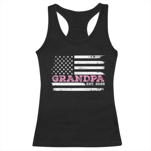 Grandpa Of Girl Est. 2025 Racerback Tank Top Fathers Day USA Flag TS10 Black Print Your Wear