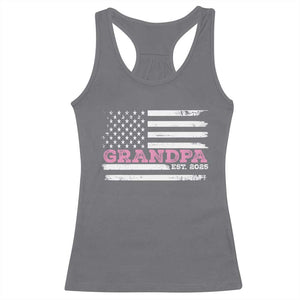 Grandpa Of Girl Est. 2025 Racerback Tank Top Fathers Day USA Flag TS10 Charcoal Print Your Wear