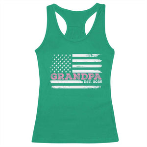 Grandpa Of Girl Est. 2025 Racerback Tank Top Fathers Day USA Flag TS10 Irish Green Print Your Wear