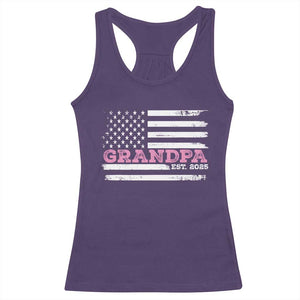 Grandpa Of Girl Est. 2025 Racerback Tank Top Fathers Day USA Flag TS10 Purple Print Your Wear