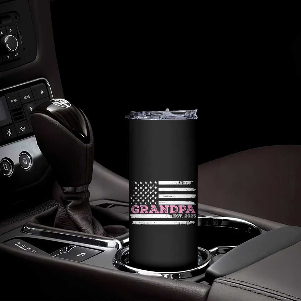 Grandpa Of Girl Est. 2025 Skinny Tumbler Fathers Day USA Flag TS10 Print Your Wear
