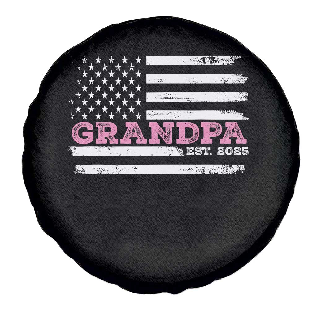 Grandpa Of Girl Est. 2025 Spare Tire Cover Fathers Day USA Flag TS10 Print Your Wear