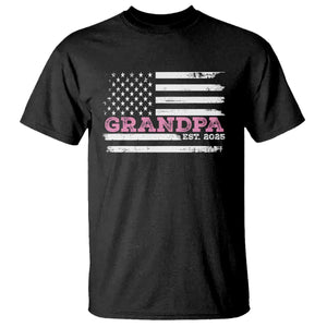 Grandpa Of Girl Est. 2025 T Shirt Fathers Day USA Flag TS10 Black Print Your Wear