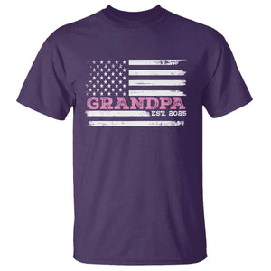 Grandpa Of Girl Est. 2025 T Shirt Fathers Day USA Flag TS10 Purple Print Your Wear