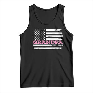 Grandpa Of Girl Est. 2025 Tank Top Fathers Day USA Flag TS10 Black Print Your Wear
