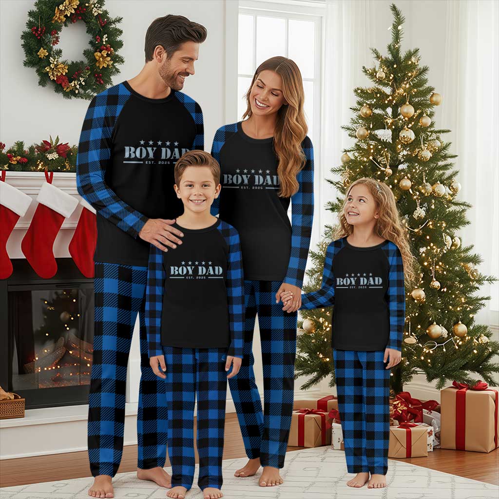 Boy Dad Est 2025 Plaid Pajama Set Expecting Baby Boy 2025 TS10 Blue Plaid Print Your Wear