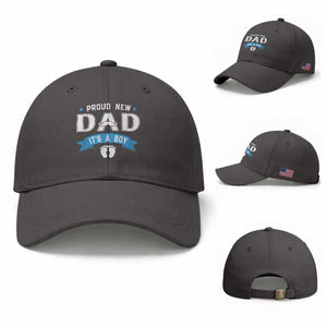 New Dad Its a Boy Baseball Cap Daddy Of Newborn Baby Boy Son First Father Day TS10 Baseball Cap Universal Fit Dark Gray Print Your Wear