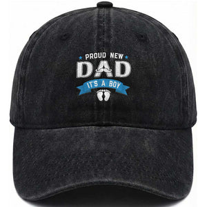 New Dad Its a Boy Washed Cotton Baseball Cap Daddy Of Newborn Baby Boy Son First Father Day