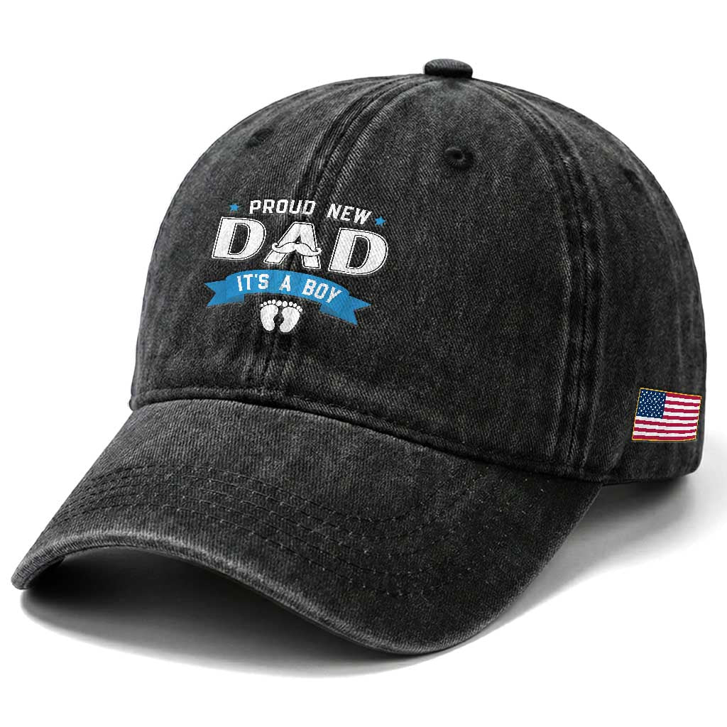 New Dad Its a Boy Washed Cotton Baseball Cap Daddy Of Newborn Baby Boy Son First Father Day