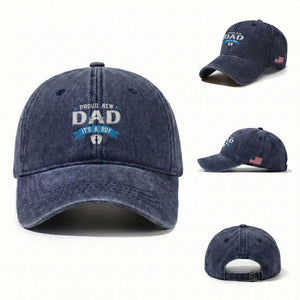 New Dad Its a Boy Washed Cotton Baseball Cap Daddy Of Newborn Baby Boy Son First Father Day
