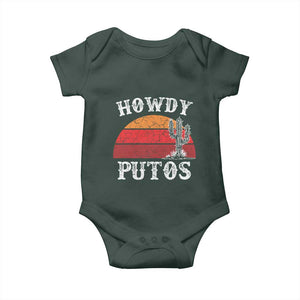 Howdy Putos Baby Onesie Funny Cactus Retro Vintage TS10 Print Your Wear
