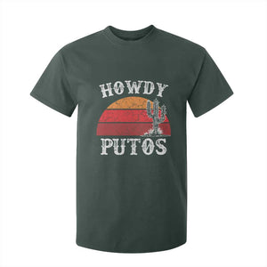 Howdy Putos T Shirt For Kid Funny Cactus Retro Vintage TS10 Dark Forest Green Print Your Wear
