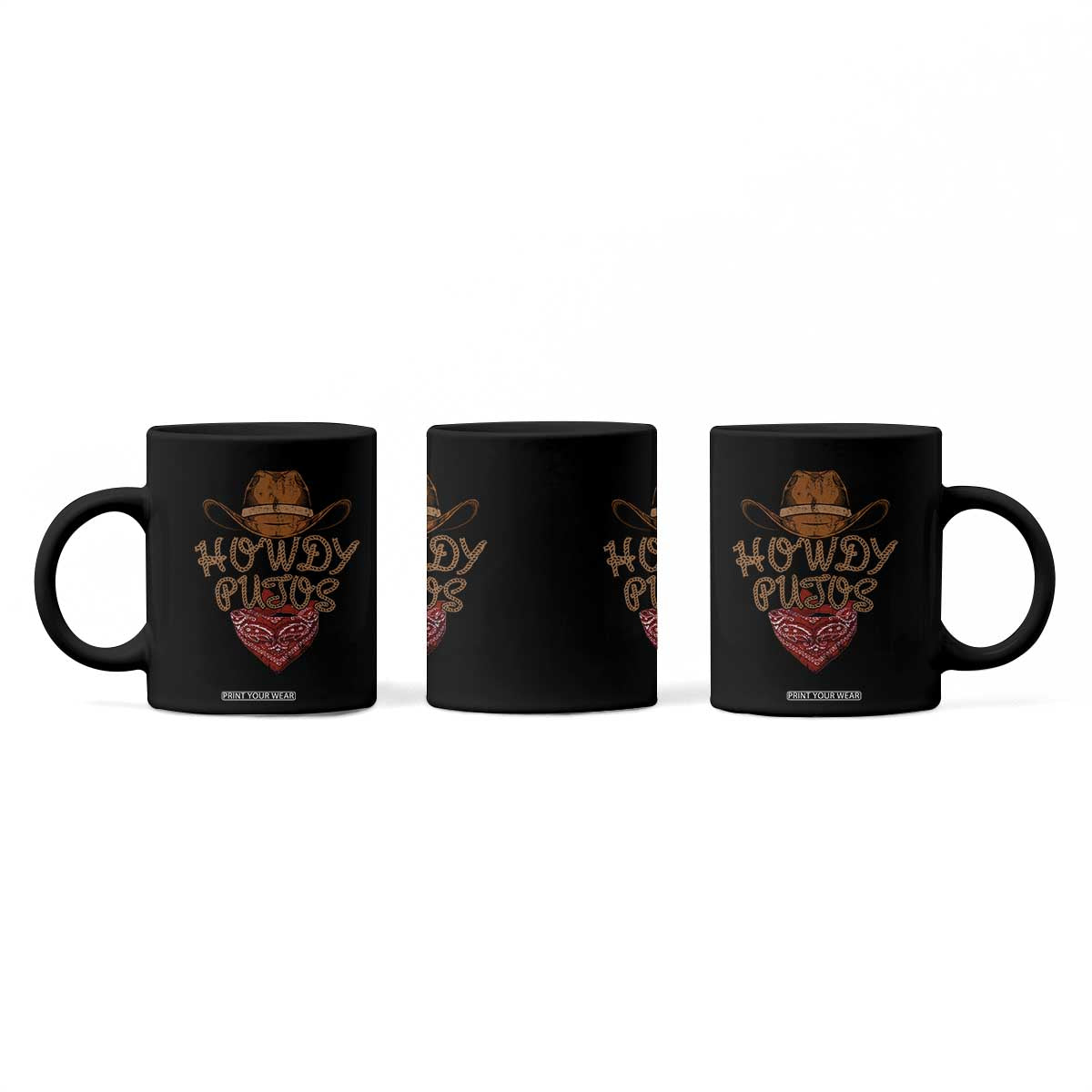 Howdy Putos Coffee Mug Funny Western Country Rodeo Southern Retro Cowboy TS10 Print Your Wear