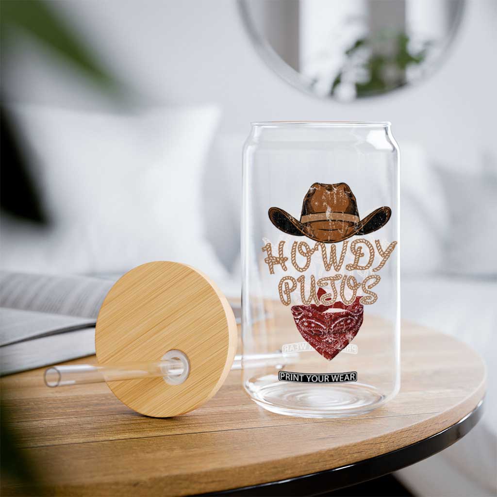 Howdy Putos Glass Can Funny Western Country Rodeo Southern Retro Cowboy TS10 Print Your Wear