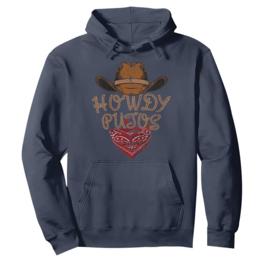 Howdy Putos Hoodie Funny Western Country Rodeo Southern Retro Cowboy TS10 Navy Print Your Wear