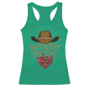 Howdy Putos Racerback Tank Top Funny Western Country Rodeo Southern Retro Cowboy TS10 Irish Green Print Your Wear