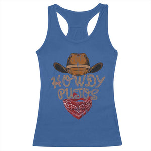 Howdy Putos Racerback Tank Top Funny Western Country Rodeo Southern Retro Cowboy TS10 Royal Blue Print Your Wear