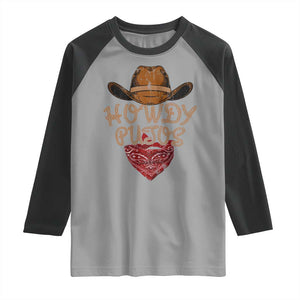 Howdy Putos Raglan Shirt Funny Western Country Rodeo Southern Retro Cowboy TS10 Sport Gray Black Print Your Wear