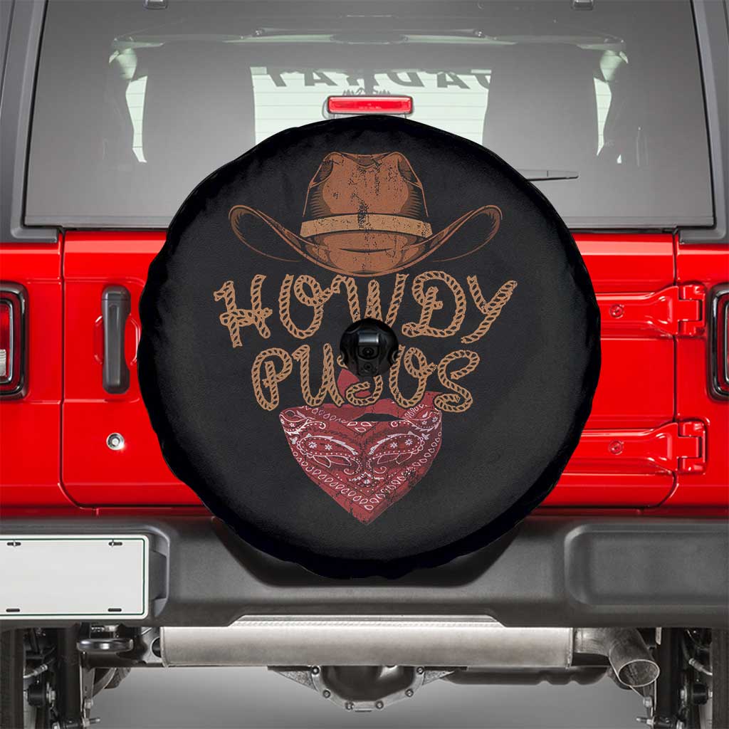 Howdy Putos Spare Tire Cover Funny Western Country Rodeo Southern Retro Cowboy TS10 Black Print Your Wear