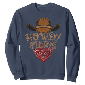 Howdy Putos Sweatshirt Funny Western Country Rodeo Southern Retro Cowboy TS10 Navy Print Your Wear