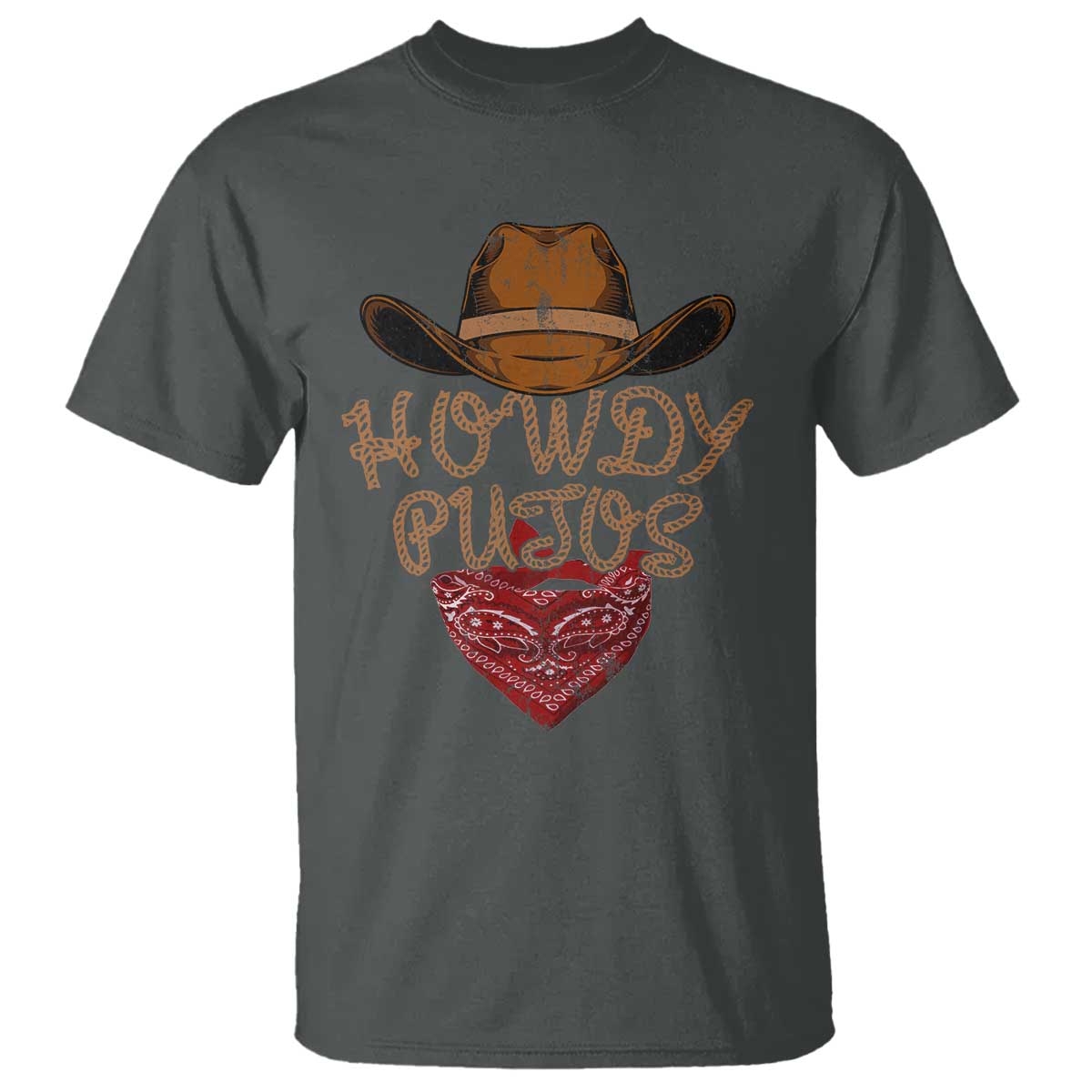 Howdy Putos T Shirt Funny Western Country Rodeo Southern Retro Cowboy TS10 Dark Heather Print Your Wear