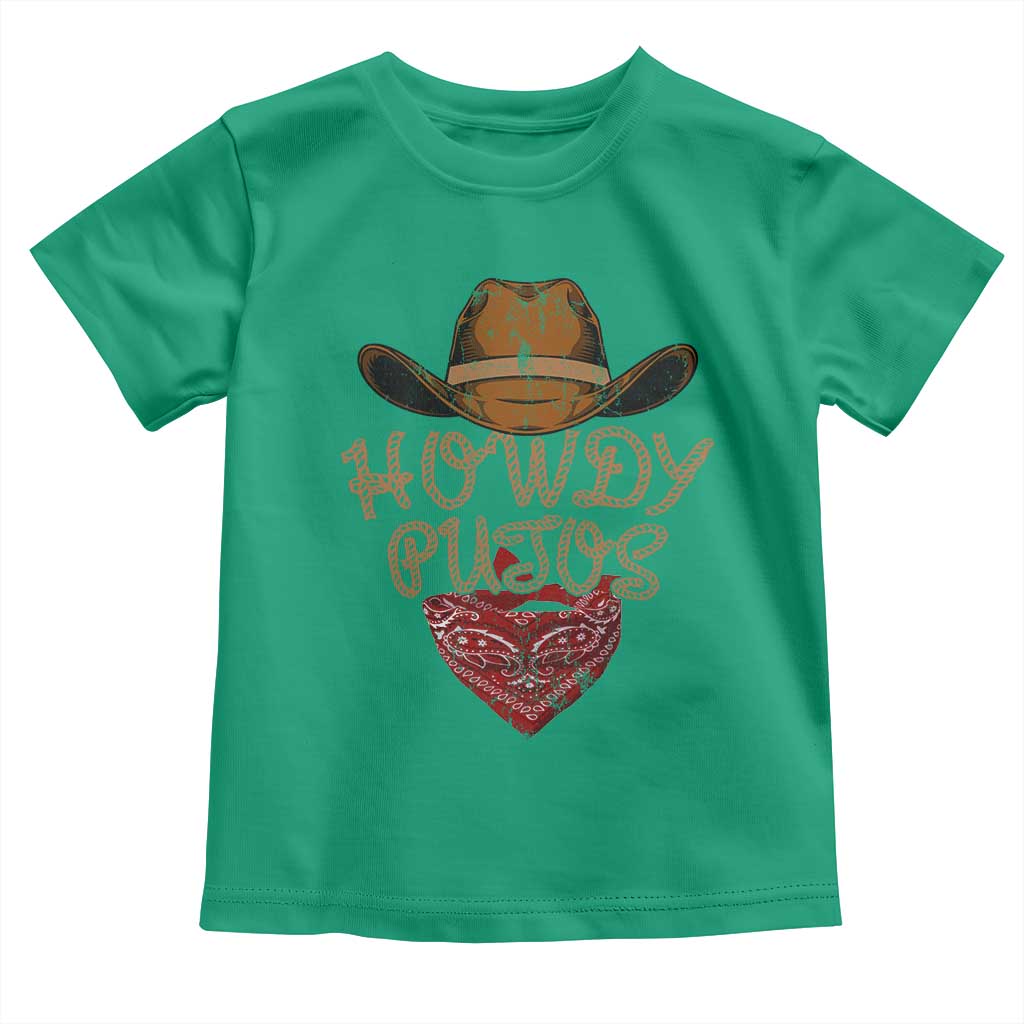 Howdy Putos Toddler T Shirt Funny Western Country Rodeo Southern Retro Cowboy TS10 Irish Green Print Your Wear